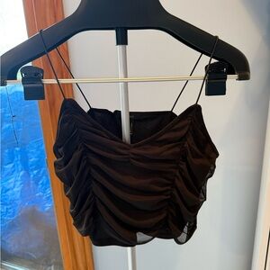 Forever 21 Black Ruched Crop Top